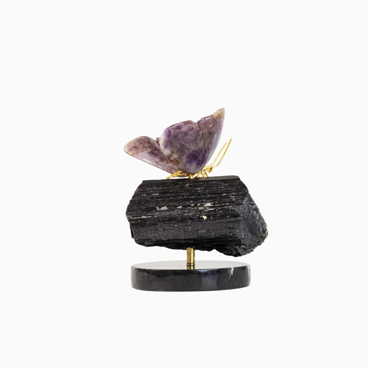 Borboleta | Esculpida em Super Seven na Base de Turmalina Negra 1,654 kg