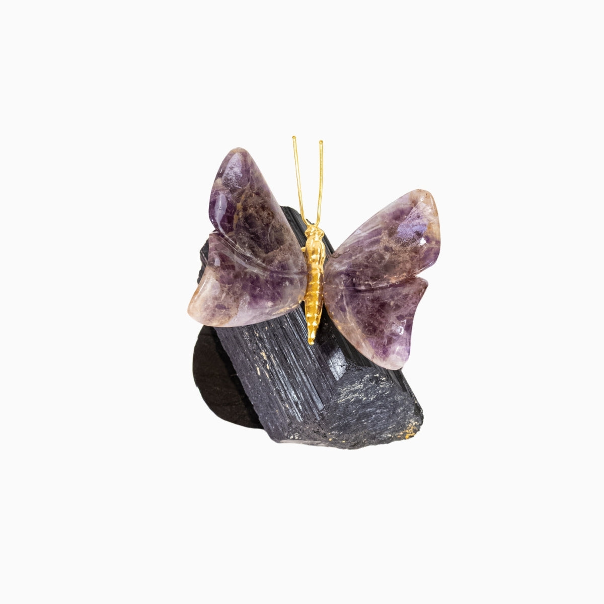 Borboleta | Esculpida em Super Seven na Base de Turmalina Negra 1,654 kg