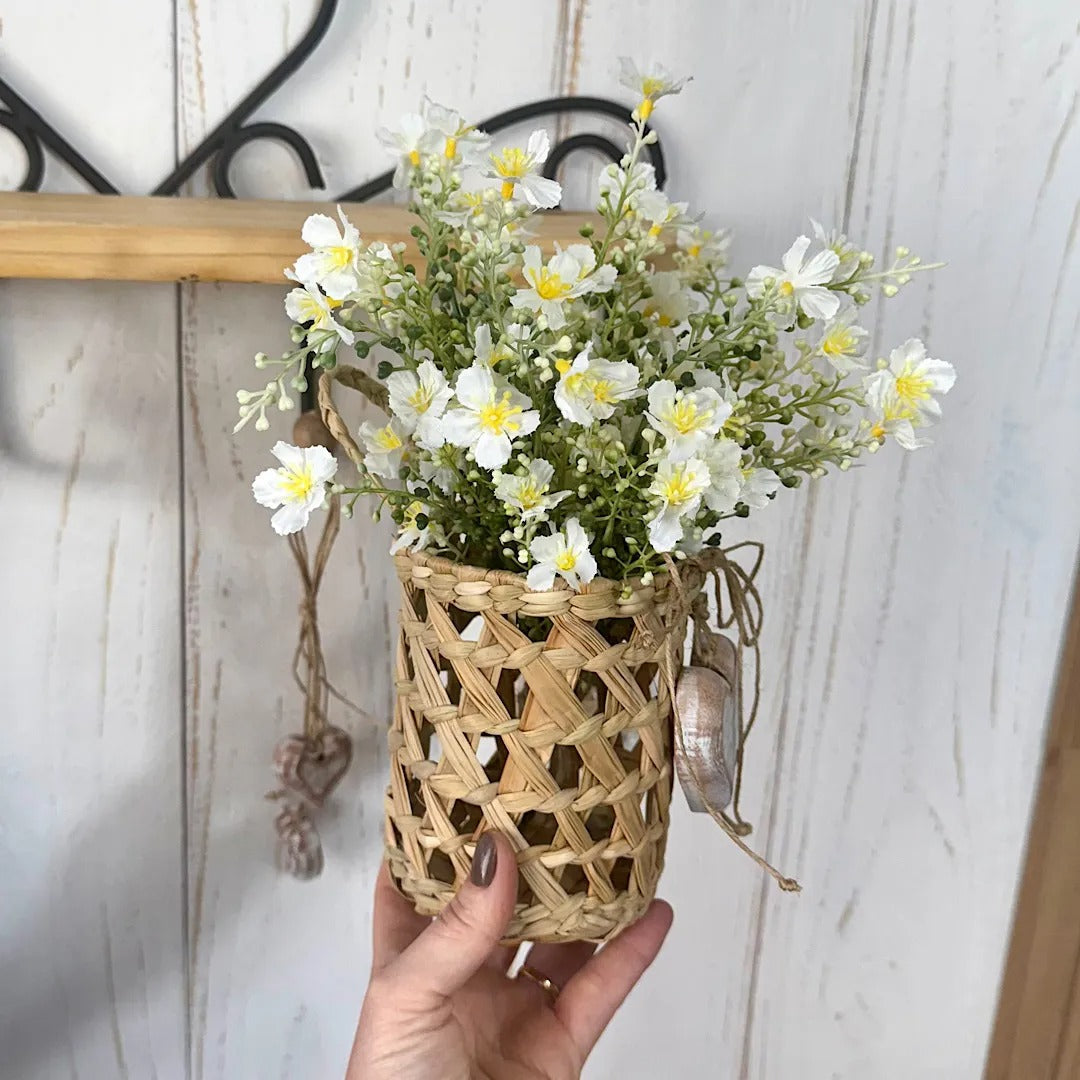 Flores e mosquitinhos | Cesto para pendurar