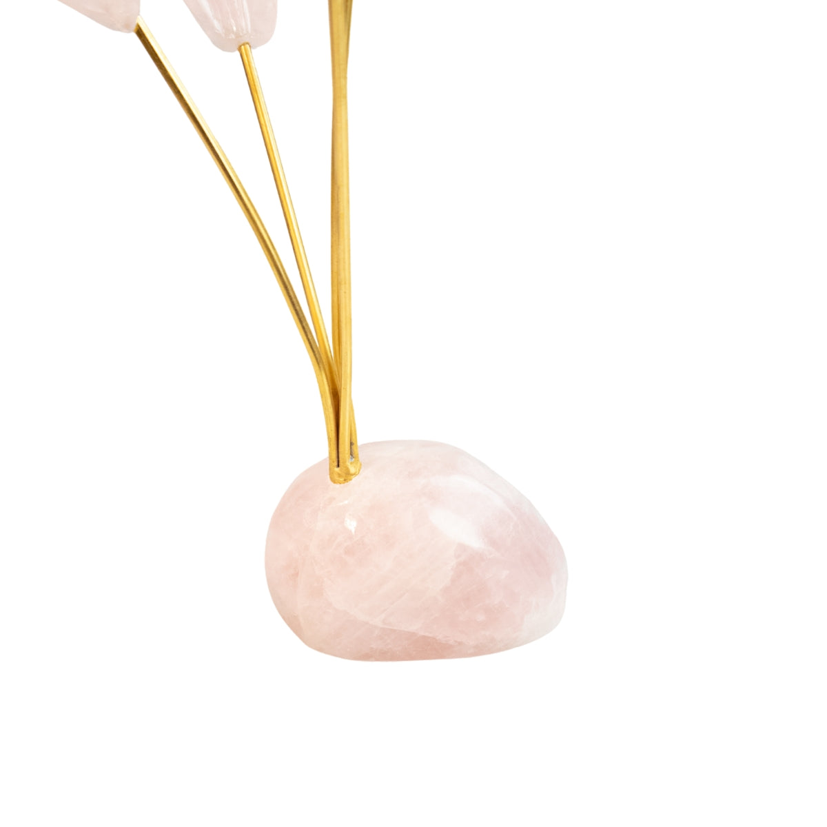 Beija-flor | Esculpido em Quartzo Rosa Flor Lisiantos em Quartzo Rosa Base em Quartzo Rosa