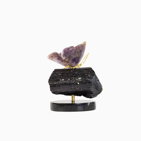 Borboleta |  Esculpida em Super Seven na Base de Turmalina Negra 1,654 kg