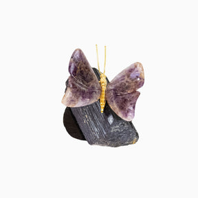 Borboleta |  Esculpida em Super Seven na Base de Turmalina Negra 1,654 kg