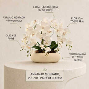 Arranjo Orquídea 6 Hastes Branco Capadócia