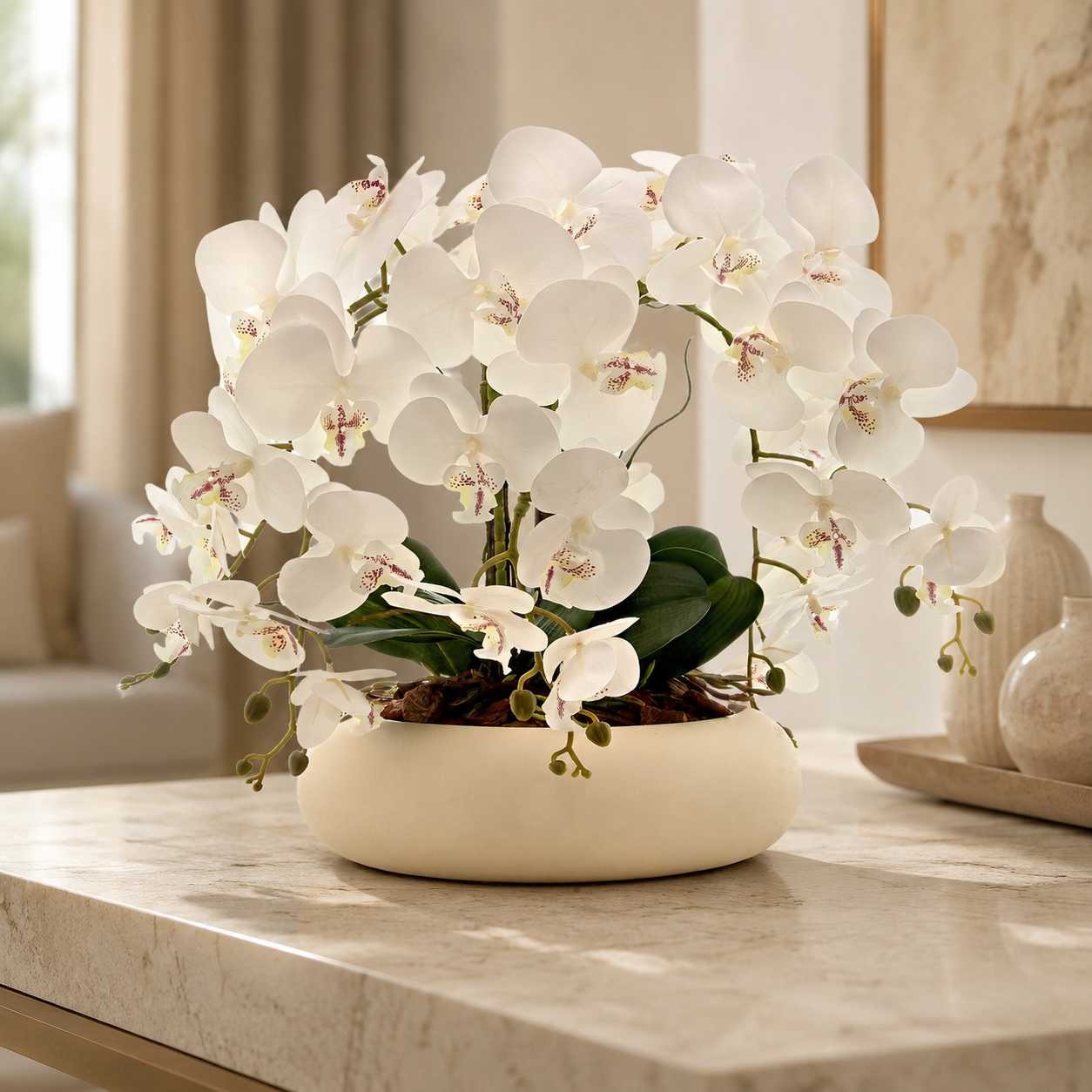 Arranjo Orquídea 6 Hastes Branco Capadócia