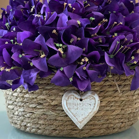 Bougainvilles Violleta com vaso em Vime Natura | Centro de mesa