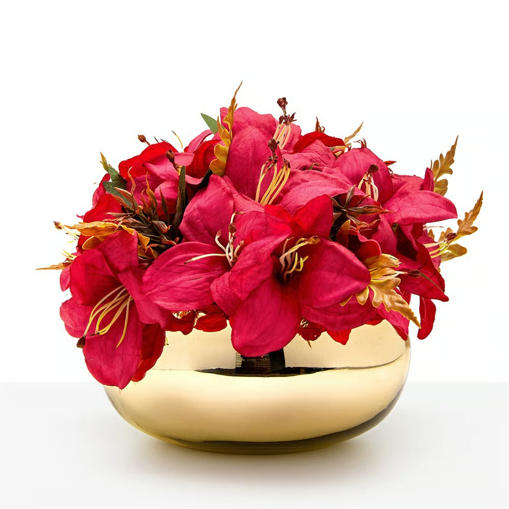 Arranjo Decorativo Lírios Orlando - Vermelho