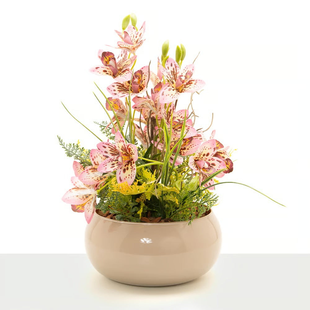 Arranjo Orquídea Cymbimdium Ravena II- Rosa Pintada
