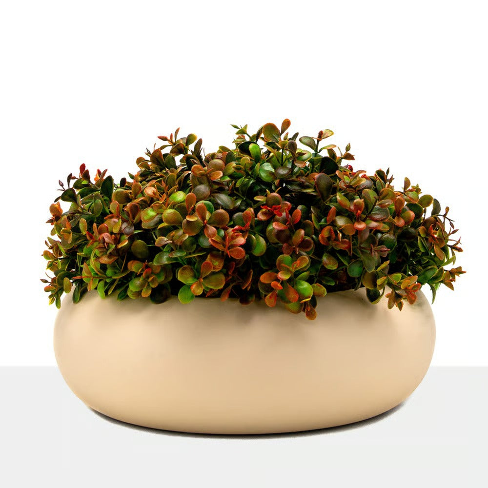 Arranjo Marrocos - Envelhecido Vaso Cerâmica Off White