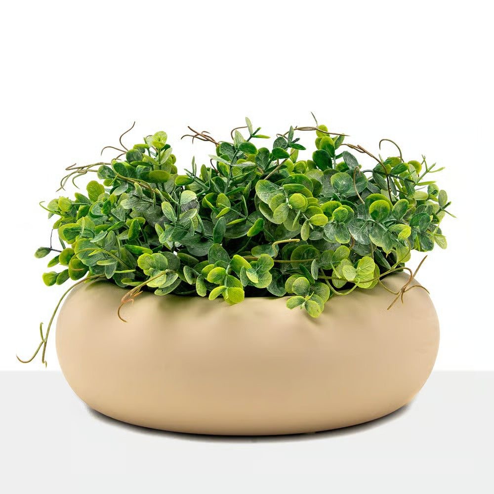 Arranjo Colombo - Verde Vaso Cerâmica Off White