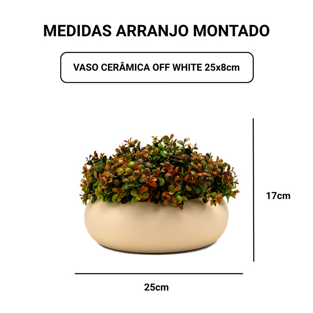 Arranjo Marrocos - Envelhecido Vaso Cerâmica Off White