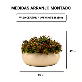 Arranjo Marrocos - Envelhecido Vaso Cerâmica Off White