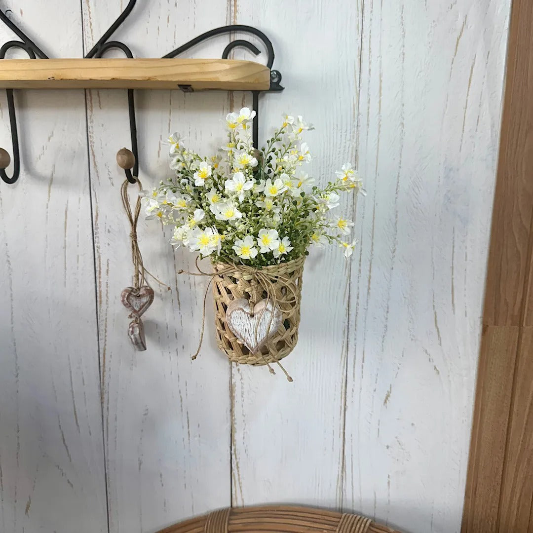 Flores e mosquitinhos | Cesto para pendurar