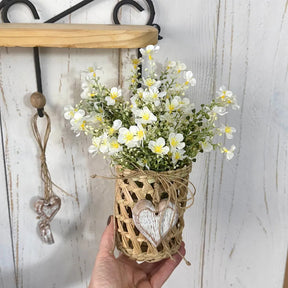 Flores e mosquitinhos | Cesto para pendurar