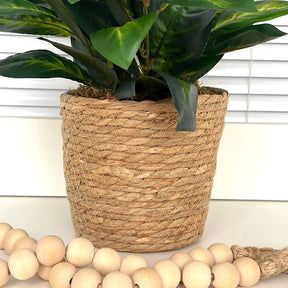 Folhagens com Cesto em Vime Natural | Centro de Mesa