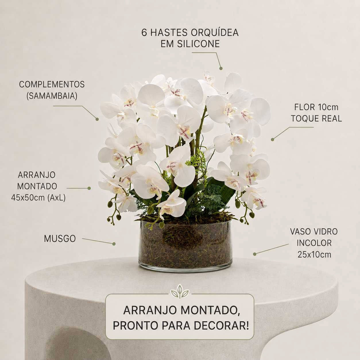 Arranjo Orquídea Los Angeles 6 Hastes